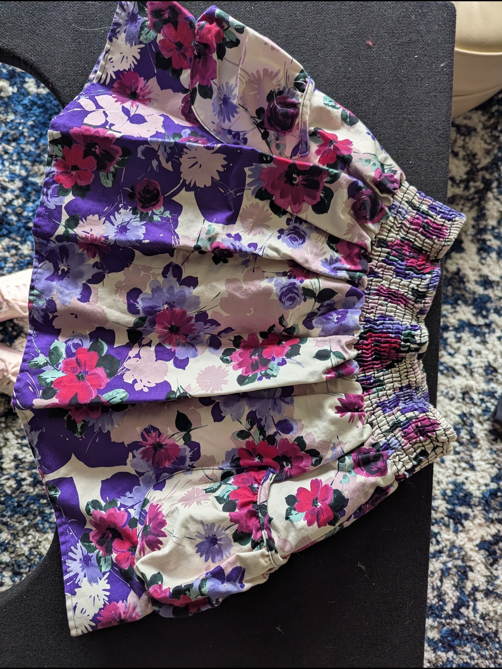 Lily White Floral Mini Skirt in Purple, Pink, White